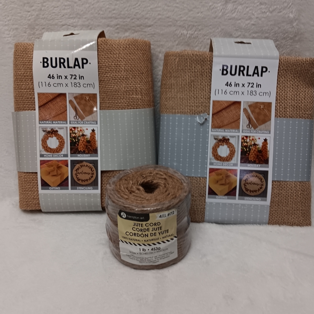 NWOT Bundle Burlap(2) Jute Cord